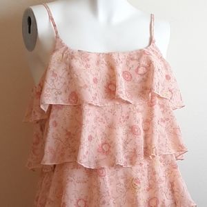 ☀️ Gap Tiered Ruffle Floral Adjustable Strap Top Sz Small